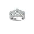 thumbnail image 1 of Araiya Fine Jewelry 925 Sterling Silver Round-shape Lab Grown Diamond Cluster Engagement Ring ( 1 cttw, D-F Color, VS Clarity) Size 9.5, 1 of 4