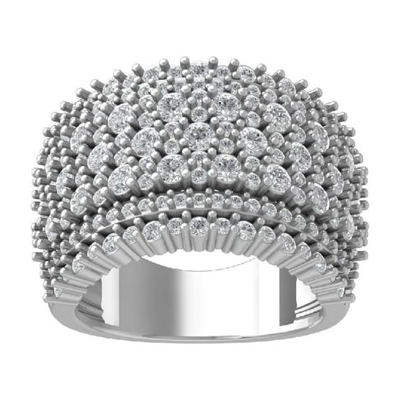 Araiya Fine Jewelry Gift For Mothers Day 925 Sterling Silver Round-shape Lab Grown Diamond Fashion Band Ring ( 2 1/2 cttw, D-F Color, VS Clarity) Size 5.5