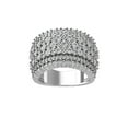 thumbnail image 1 of Araiya Fine Jewelry 925 Sterling Silver Round-shape Lab Grown Diamond Fashion Band Ring ( 2 1/2 cttw, D-F Color, VS Clarity) Size 6.5, 1 of 4