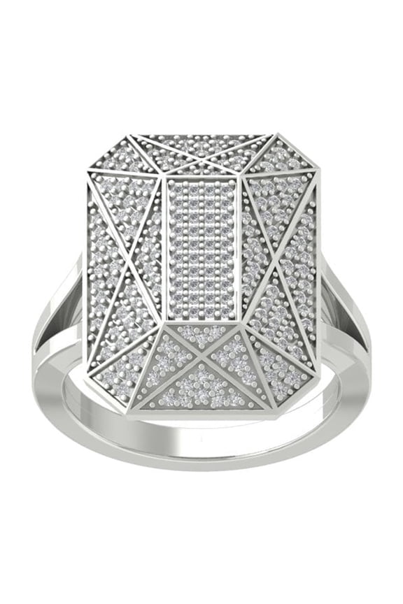 Fine Jewelry 925 Sterling Silver Round-shape Lab Grown Diamond Single cut Band Ring ( 1/2 cttw, D-F Color, VS Clarity) Size 10