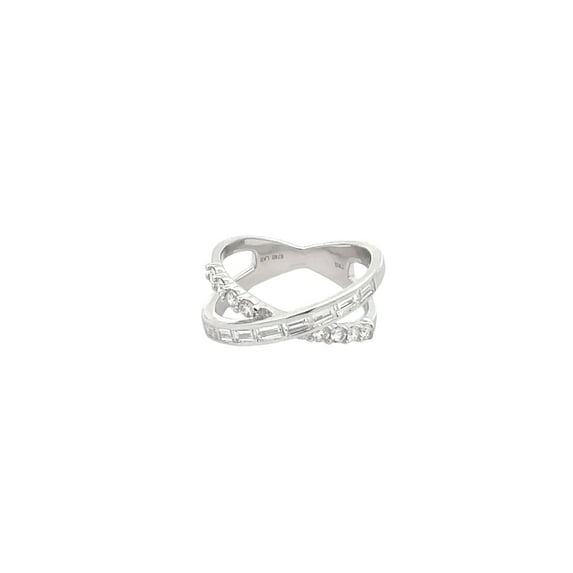 Araiya Fine Jewelry Sterling Silver Baguette and Round-shape Lab Grown Diamond solitaire Engagement Ring (8/9 Cttw, D-F Color, VS1 Clarity) Size 7
