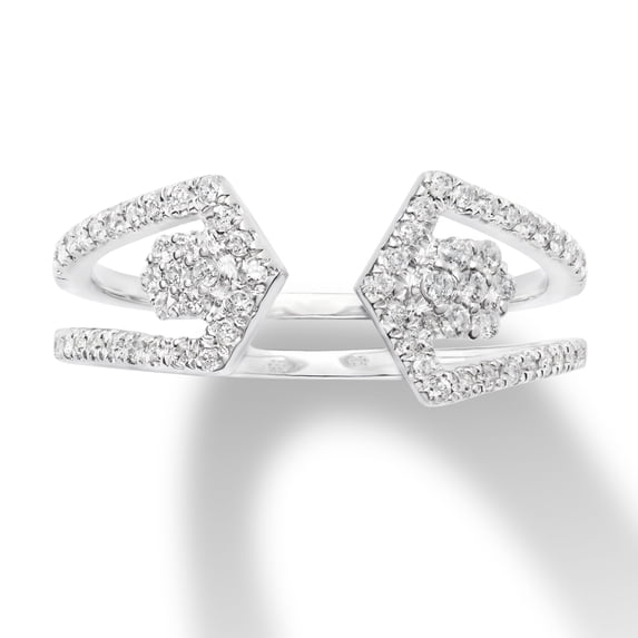 Araiya Fine Jewelry Sterling Silver Diamond Deconstructed Fashion Ring (1/3 cttw, I-J Color, I2-I3 Clarity), Size 7
