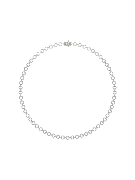 Fine Jewelry Sterling Silver Diamond Link Chain Necklace 18 Inch (1 1/2 cttw, I-J Color, I2-I3 Clarity)