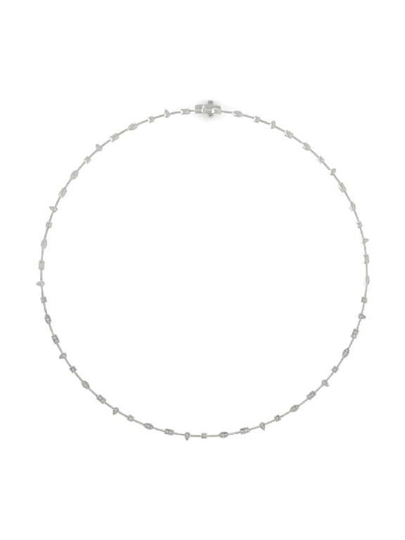 Fine Jewelry Sterling Silver Diamond Link Chain Necklace 18 Inch (1/2 cttw, I-J Color, I2-I3 Clarity)