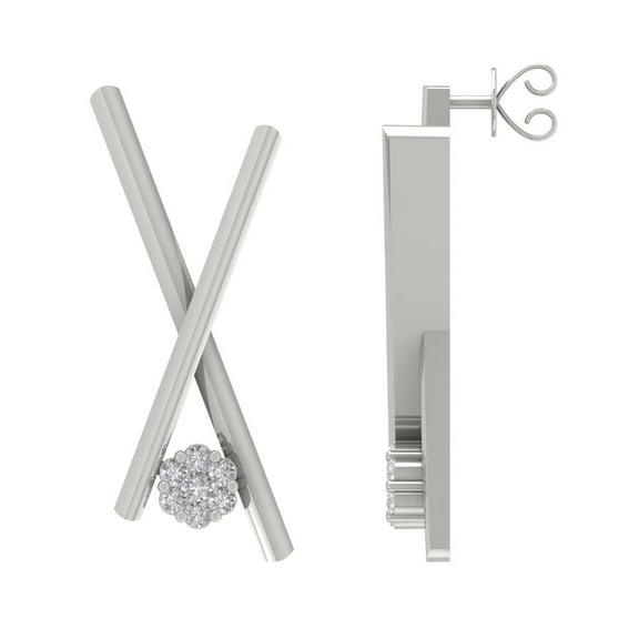 Araiya Fine Jewelry Sterling Silver Diamond Stud Earrings (1/4 cttw, I-J Color, I2-I3 Clarity)