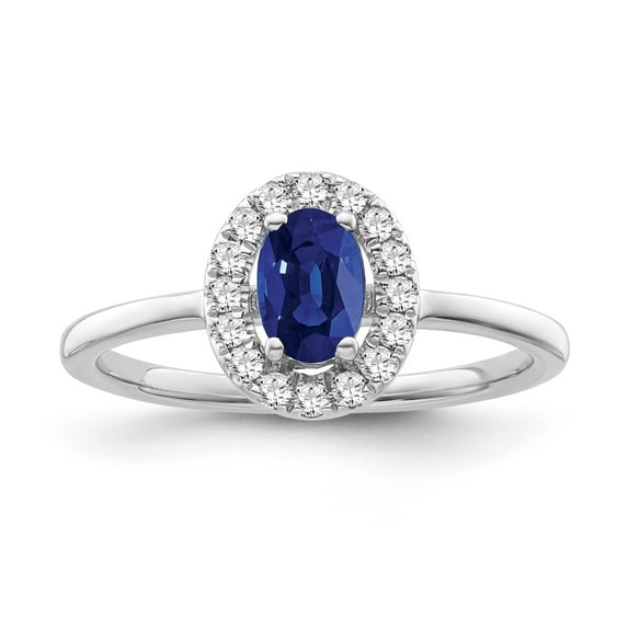 Araiya Fine Jewelry Sterling Silver Diamond and Blue Sapphire Halo Ring (1/6 cttw, I-J Color,I2-I3 Clarity) Size 6