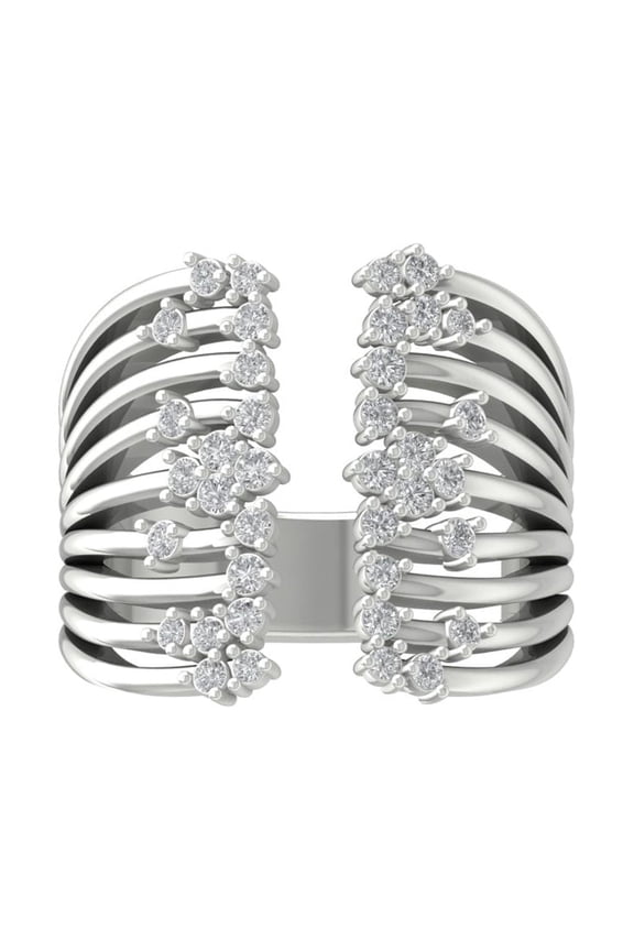 Fine Jewelry Sterling Silver Lab-Grown Diamond Anniversary Ring (1/2 cttw, D-F Color, VS Clarity) Size 10