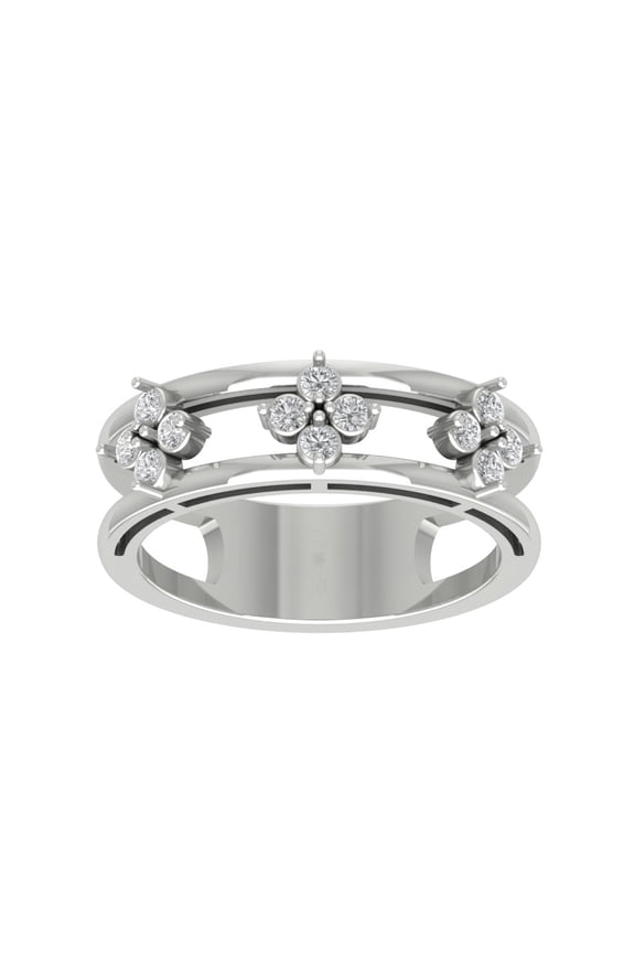 Fine Jewelry Sterling Silver Lab-Grown Diamond Anniversary Ring (1/3 cttw, D-F Color, VS Clarity) Size 10