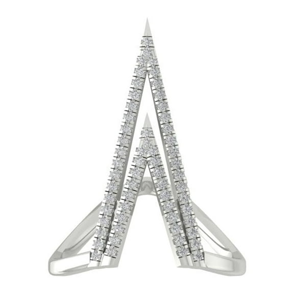 Araiya Fine Jewelry Sterling Silver Lab-Grown Diamond Anniversary Ring (1/45 cttw, D-F Color, VS Clarity) Size 6