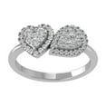 thumbnail image 1 of Araiya Fine Jewelry Sterling Silver Lab-Grown Diamond Heart Ring (1/2 cttw, D-F Color, VS Clarity) Size 8, 1 of 5