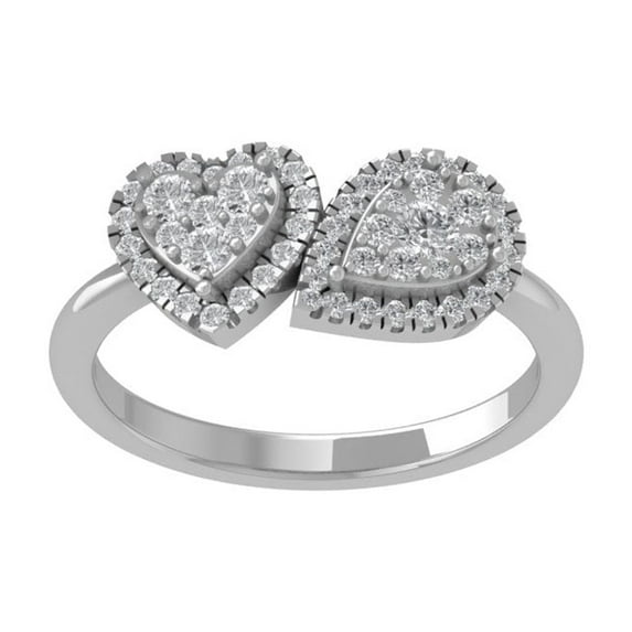 Araiya Fine Jewelry Sterling Silver Lab-Grown Diamond Heart Ring (1/2 cttw, D-F Color, VS Clarity) Size 8