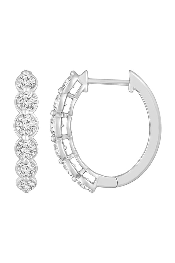 Fine Jewelry Sterling Silver Lab Grown Diamond Hoop Earrings (1 cttw, E-F Color, VS1 Clarity)