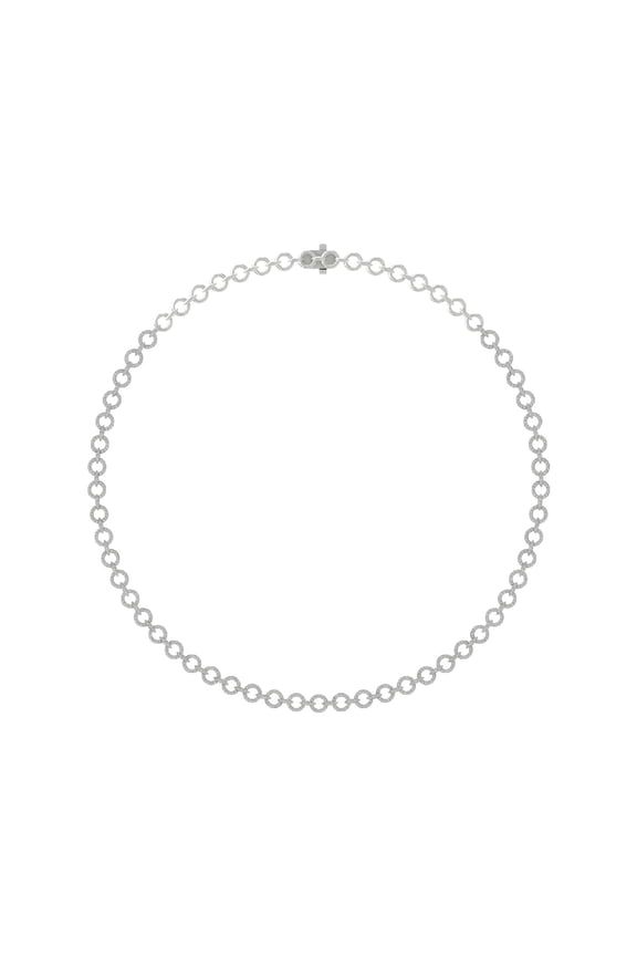 Fine Jewelry Sterling Silver Lab Grown Diamond Link Chain Necklace 18 Inch (1 1/2 cttw, D-F Color, VS Clarity)