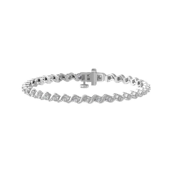 Araiya Fine Jewelry Sterling Silver Lab Grown Diamond S Shape Tennis Bracelet (1/2 cttw, D-E Color, VS Clarity) 7"