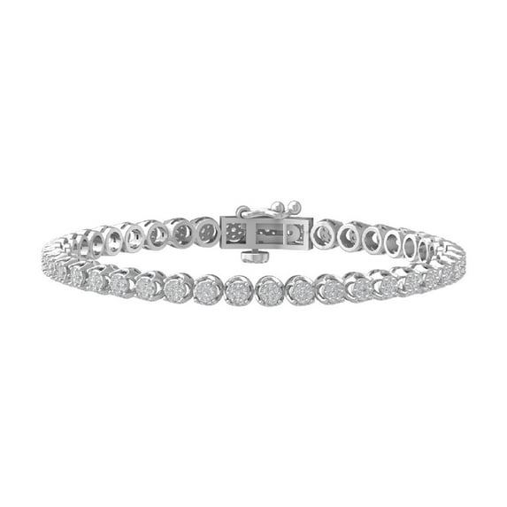 Araiya Fine Jewelry Sterling Silver Lab Grown Diamond Tennis Bracelet (1 1/2 cttw, D-E Color, VS Clarity) 7"