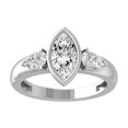 thumbnail image 1 of Araiya Fine Jewelry Sterling Silver Marquise and Pear-shape Lab Grown Diamond Three Stone Wedding Band Ring (1 1/2 Cttw, D-F Color, VS1 Clarity) Size 7.5, 1 of 1