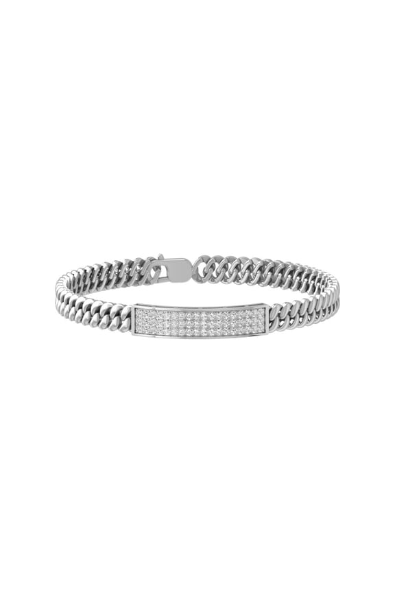 Fine Jewelry Sterling Silver Round-Shape Lab Grown Diamond Cluster Rope Bracelet for Women (1 cttw, D-F Color, VS1 Clarity) 7inch