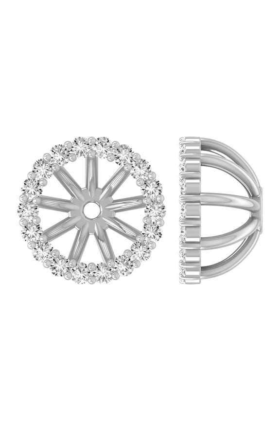 Fine Jewelry Sterling Silver Round Shaped Lab Grown Diamond Jacket Earrings (4/9 cttw, D-F Color, VS1 Clarity)