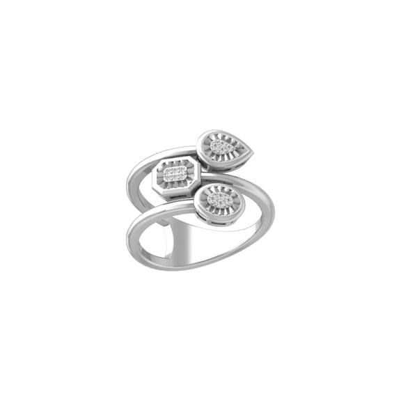 Araiya Fine Jewelry Sterling Silver Round-shape Diamond Fashion Promise Anniversary Ring (1/10 Cttw, I-J Color, I2-I3 Clarity) Size 8.5