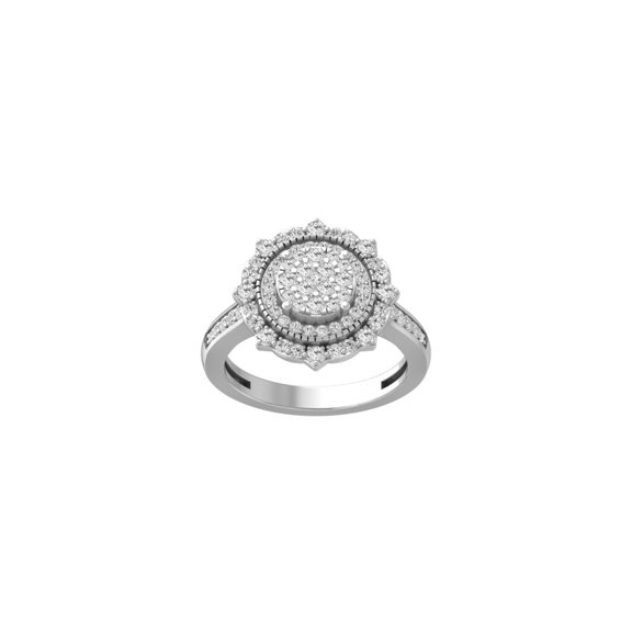 Araiya Fine Jewelry Sterling Silver Round-shape Diamond Fashion Promise Anniversary Ring (3/4 Cttw, I-J Color, I2-I3 Clarity) Size 10