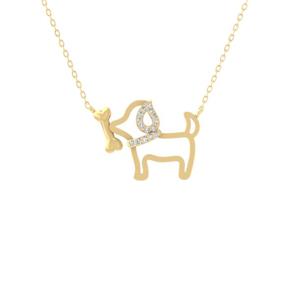 Araiya Fine Jewelry Sterling Silver Round-shape Lab Grown Diamond Animal Pendant with Silver Cable Chain Nacklace (1/20 cttw, D-F Color, VS1 Clarity) 18"