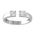 thumbnail image 1 of Araiya Fine Jewelry Sterling Silver Round-shape Lab Grown Diamond Two-Stone Open Engagement Ring (1/2 Cttw, D-F Color, VS1 Clarity) Size 6, 1 of 1
