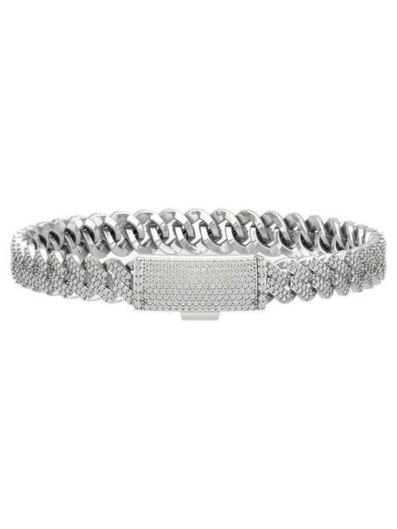 Fine Jewelry14k White Gold Cluster Diamond Link Chain Bracelet (2 1/20 Cttw, I-J/ I2-I3), 7"