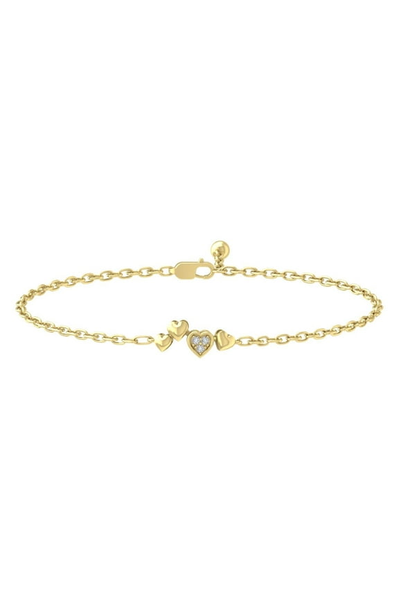 Fine Jewelry14k Yellow Gold Diamond Bolo Bracelet (1/20 Cttw, I-J/ I2-I3), 7"