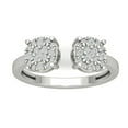 thumbnail image 1 of Araiya Sterling Silver Cluster Diamond Band Ring (1/3 cttw, I-J Color, I2-I3 Clarity), Size 8, 1 of 1