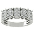 thumbnail image 1 of Araiya Sterling Silver Cluster Diamond Band Ring for Women (1 cttw, I-J Color, I2-I3 Clarity), Size 6, 1 of 3