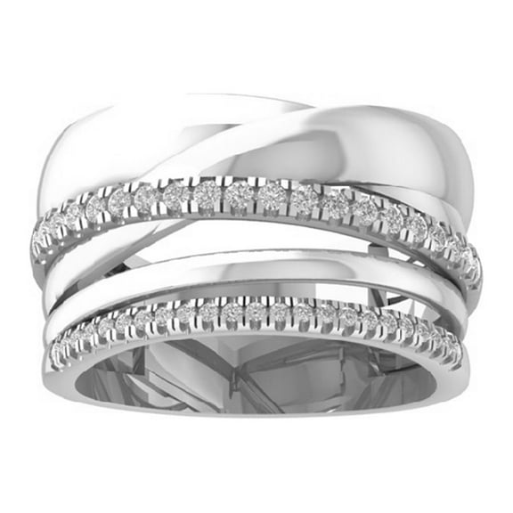 Araiya Sterling Silver Diamond Band Ring (1/3 cttw, I-J Color, I2-I3 Clarity), Size 7