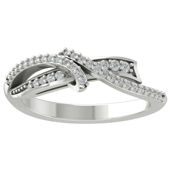Araiya Fine Jewelry Sterling Silver Diamond Band Ring (1/5 cttw, I-J Color, I2-I3 Clarity), Size 7.5