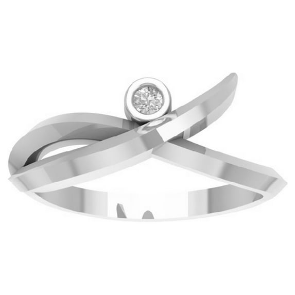 Araiya Sterling Silver Diamond Bypass Band Ring (1/20 cttw, I-J Color, I2-I3 Clarity), Size 10