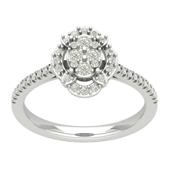 Araiya Sterling Silver Diamond Cluster Band Ring (1/2 cttw, I-J Color, I2-I3 Clarity), Size 8