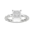 thumbnail image 1 of Araiya Sterling Silver Diamond Cluster Band Ring (1/3 cttw, I-J Color, I2-I3 Clarity), Size 6, 1 of 1