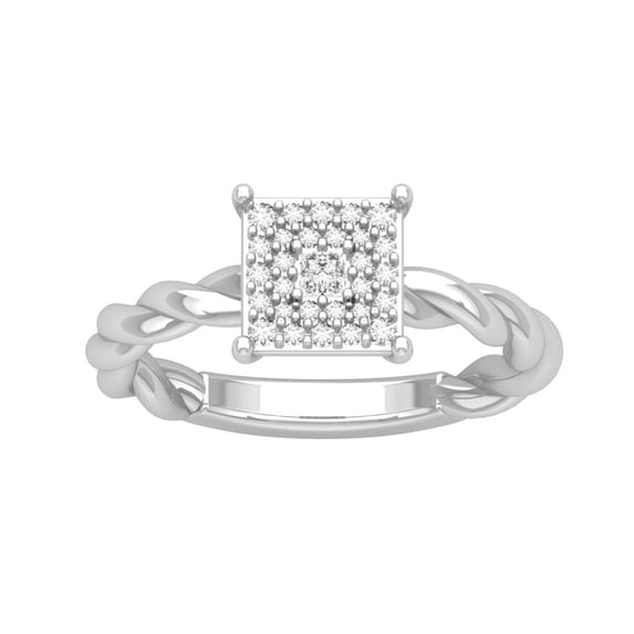 Araiya Sterling Silver Diamond Cluster Band Ring (1/3 cttw, I-J Color, I2-I3 Clarity), Size 6