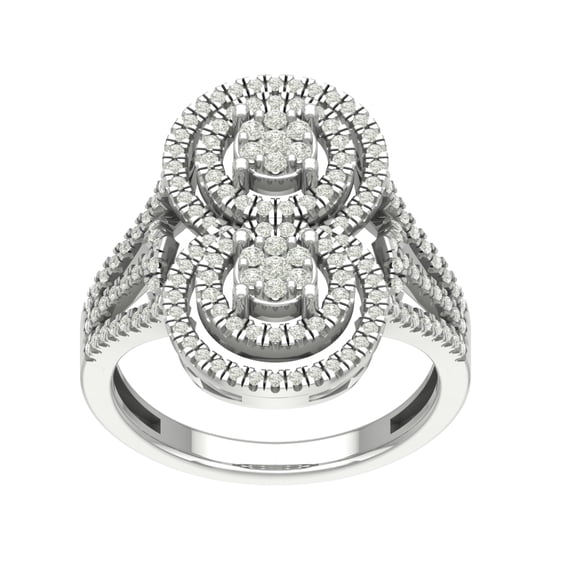 Araiya Sterling Silver Diamond Cluster Band Ring (3/4 cttw, I-J Color, I2-I3 Clarity), Size 7.5