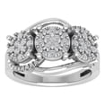 thumbnail image 1 of Araiya Sterling Silver Diamond Cluster Band Ring (3/4 cttw, I-J Color, I2-I3 Clarity), Size 7, 1 of 1