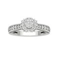 thumbnail image 1 of Araiya Sterling Silver Diamond Cluster Halo Ring (7/8 cttw, I-J Color, I2-I3 Clarity), Size 8, 1 of 1