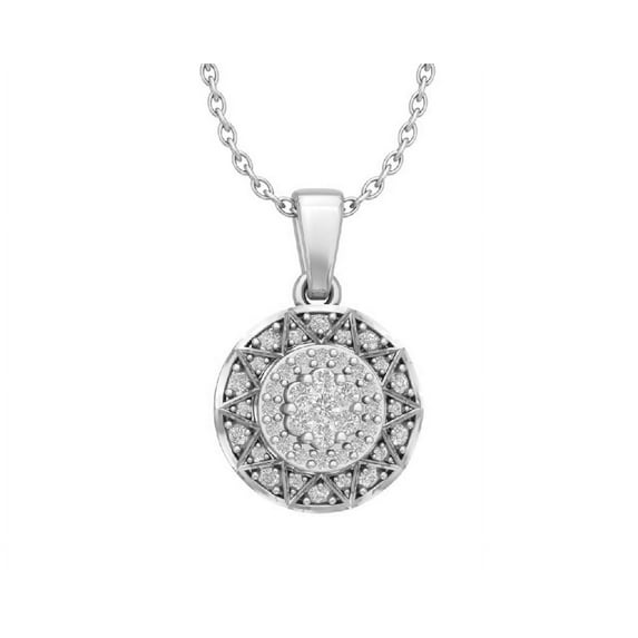 Araiya Sterling Silver Diamond Cluster Pendant Necklace (1/4 cttw, I-J Color, I2-I3 Clarity), 18"
