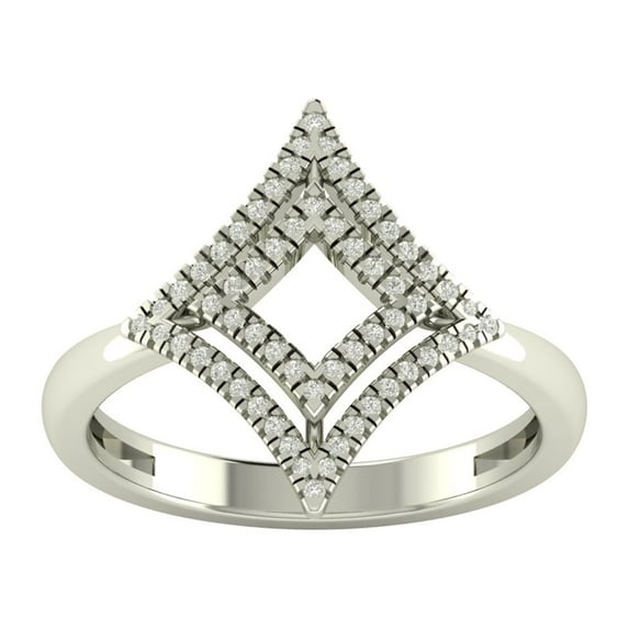 Araiya Sterling Silver Diamond Cluster Space Ring (1/4 cttw, I-J Color, I2-I3 Clarity), Size 7