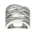 thumbnail image 1 of Araiya Sterling Silver Diamond Criss Cross Band Ring (3/4 cttw, I-J Color, I2-I3 Clarity), Size 7, 1 of 1