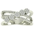 thumbnail image 1 of Araiya Sterling Silver Diamond Criss Cross Ring (1/3 cttw, I-J Color, I2-I3 Clarity), Size 8, 1 of 1