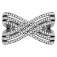 thumbnail image 1 of Araiya Sterling Silver Diamond Crisscross Ring for Women (5/8 cttw, I-J Color, I2-I3 Clarity), Size 10, 1 of 1