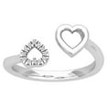 thumbnail image 1 of Araiya Sterling Silver Diamond Double Pear Space Ring (1/20 cttw, I-J Color, I2-I3 Clarity), Size 6, 1 of 1