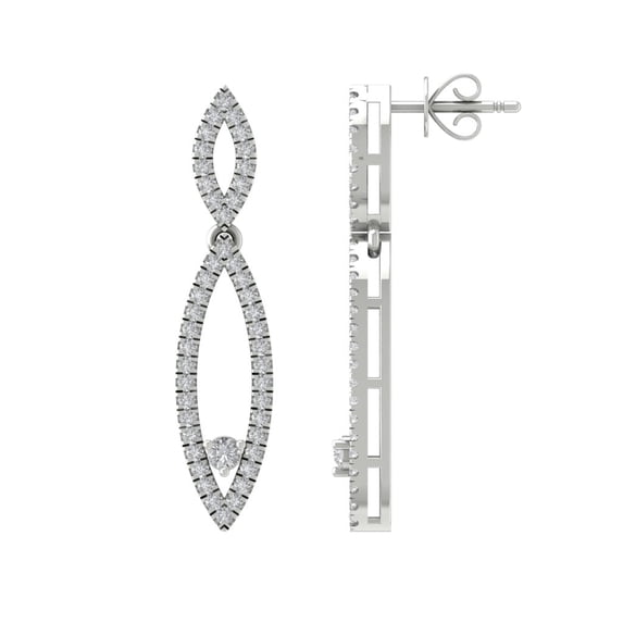 Araiya Sterling Silver Diamond Drop and Dangle Earrings for Women (1/2 cttw, I-J Color, I2-I3 Clarity)