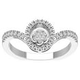 thumbnail image 1 of Araiya Sterling Silver Diamond Flower Band Ring (1/3 cttw, I-J Color, I2-I3 Clarity), Size 9.5, 1 of 1