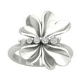 thumbnail image 1 of Araiya Sterling Silver Diamond Heart Flower Shape Ring (1/6 cttw, I-J Color, I2-I3 Clarity), Size 9.5, 1 of 1