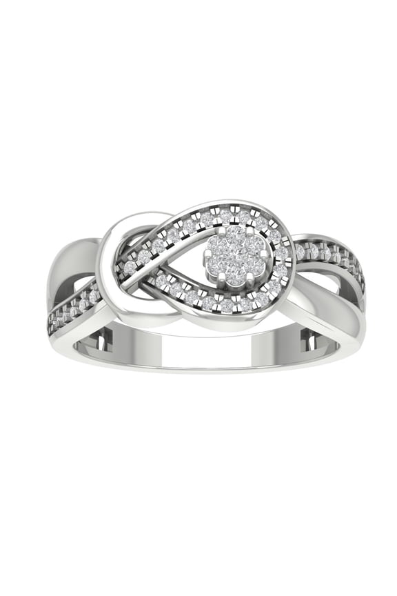 Sterling Silver Diamond Infinity Ring for Women (1/4 cttw, I-J Color, I2-I3 Clarity), Size 5