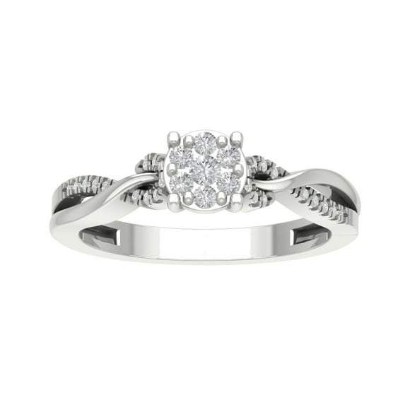Araiya Sterling Silver Diamond Knot Band Ring (1/4 cttw, I-J Color, I2-I3 Clarity), Size 5.5